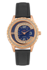 Stylish Rose Gold Finish & Black Leather Strap Ladies Quartz Watch - VITZ - MF Collections