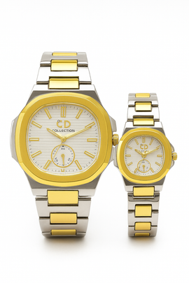 Two-Tone Gold & Steel Luxury Day-Date Watch / Couple's Pair – MF collections