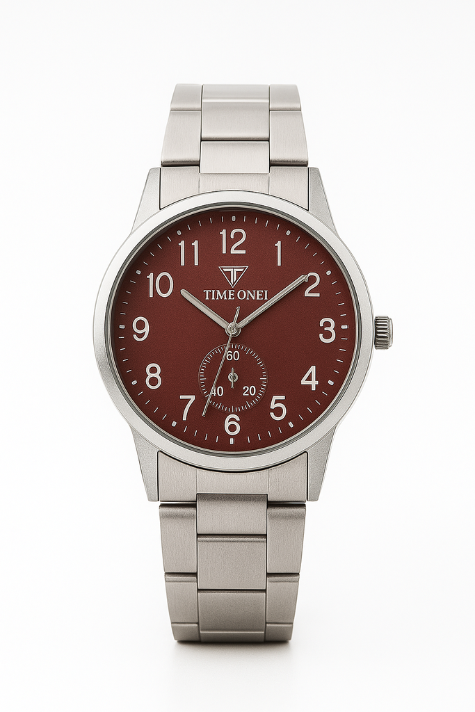 Classic Silver Bracelet Watch with Brown Dial & Small Seconds – MF collections
