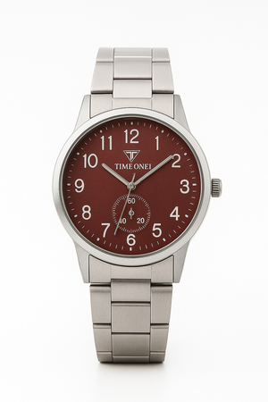 Classic Silver Bracelet Watch with Brown Dial & Small Seconds – MF collections