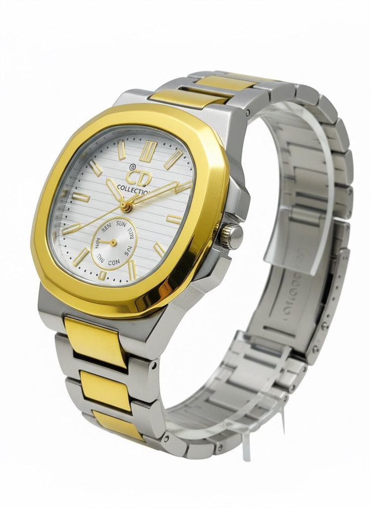 Luxury Two-Tone Gold Bezel Couple Watch Set / Day-Date Display – MF collections
