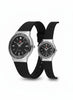 Black & Silver Faceted Glass Couple's Watch Set – MF collections