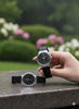 Black & Silver Faceted Glass Couple's Watch Set – MF collections