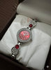 Ruby Red Dial Ladies Bracelet Watch with Rhinestones – MF collections