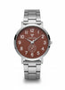 Classic Silver Bracelet Watch with Brown Dial & Small Seconds – MF collections